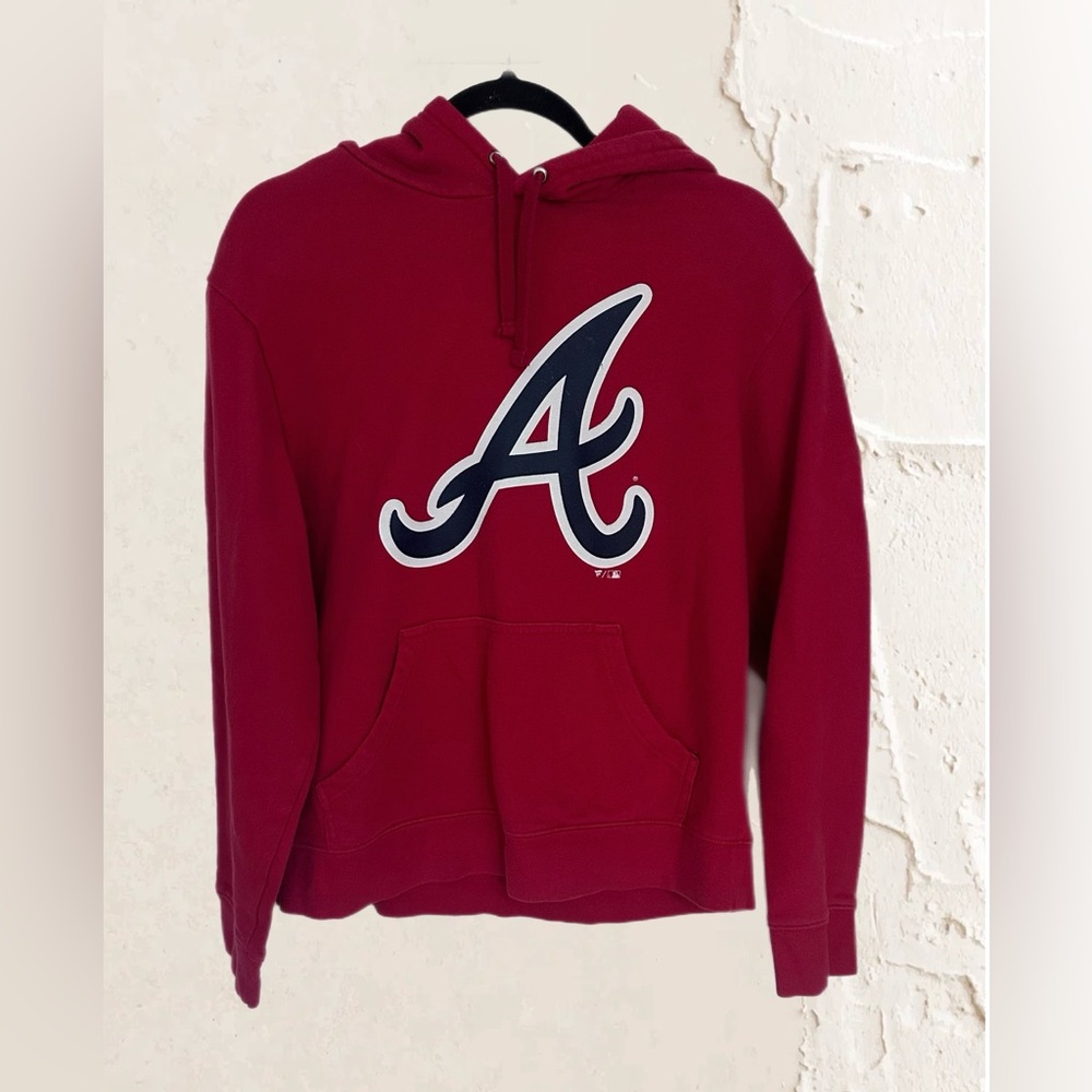 Fanatics Red Hoodie with Blue and White Logo - Picture 3 of 4